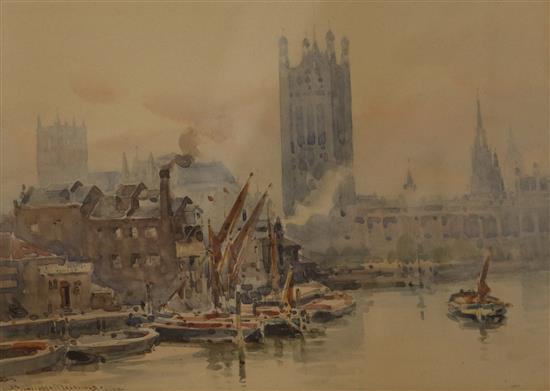 William Alistair MacDonald (1860-1956) watercolour, The Palace of Westminster signed and dated 1904, 17.5 x 24cm